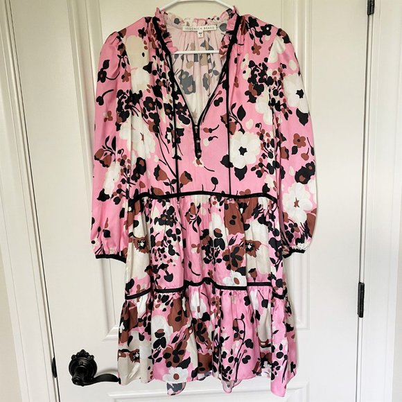 NEW VERONICA BEARD Hawken Floral Tiered Silk Dress - Picture 5 of 9